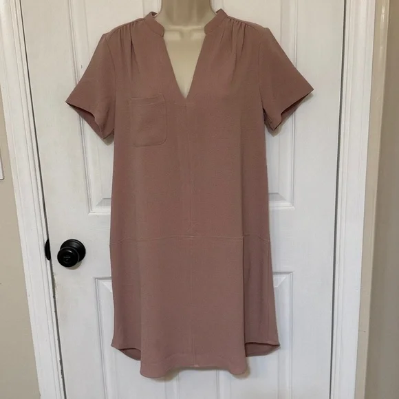 NWT Lush Pink Dusk V-Neck Tunic Dress Short Sleeve Size S - Picture 3 of 4